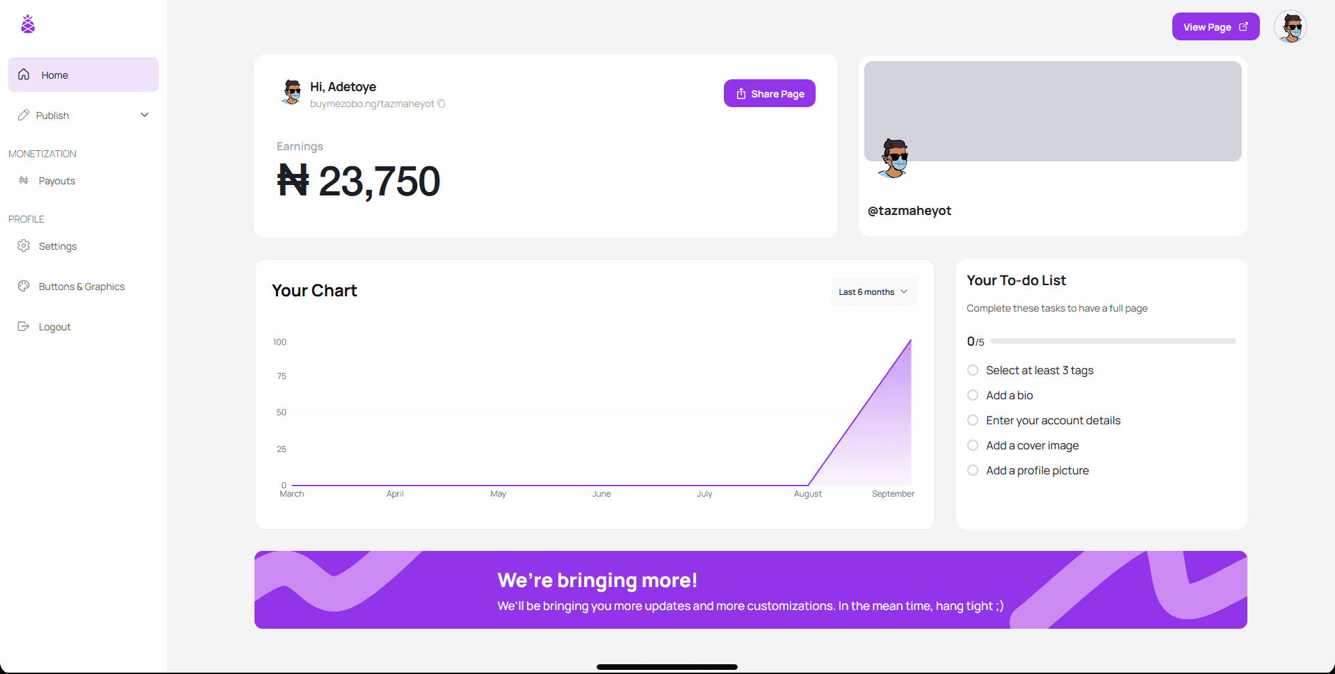 BuyMeZobo interface